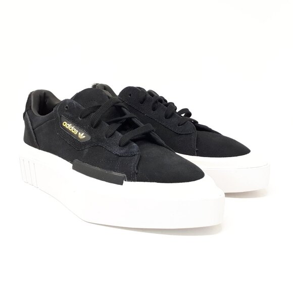 Adidas Hypersleek EE7037 Casual Platform Shoe Sneaker Womens 7.5 US Black White - Picture 4 of 12